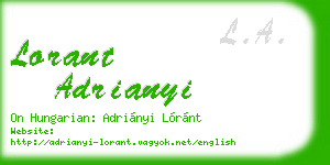 lorant adrianyi business card